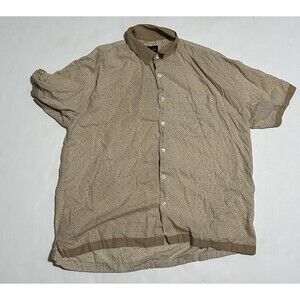 Abercrombie Fitch Mens Geometric Floral Motif Beige Oversized Shirt L Large